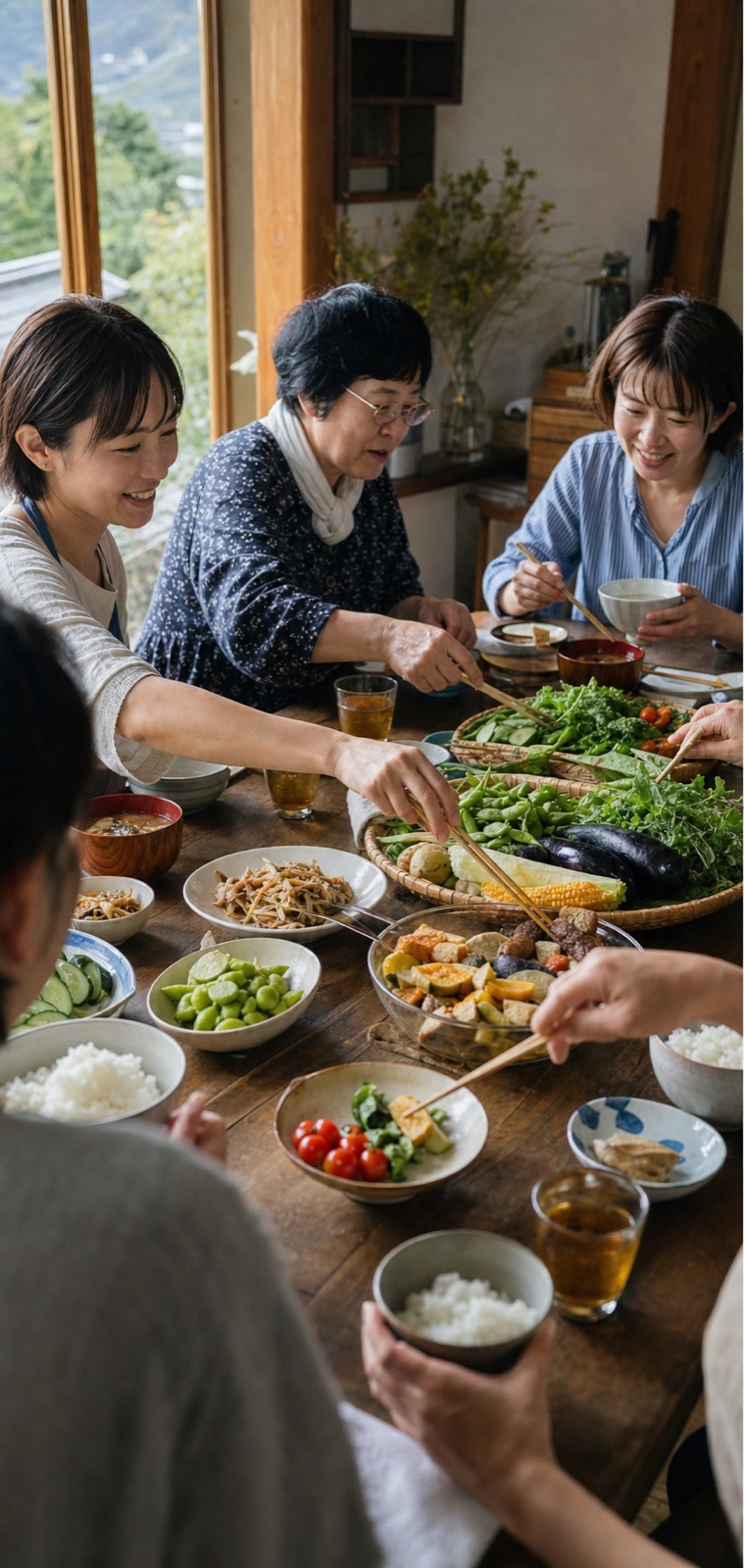 島の食卓を囲んでの交流
